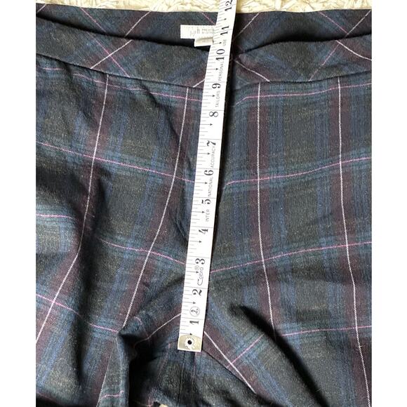 J.Jill Premium Bi-Stretch Flannel Plaid Ankle Trouser Pants Gray Work Women 14 - Picture 6 of 12